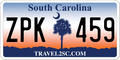 SC license plate ZPK459
