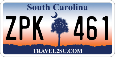 SC license plate ZPK461