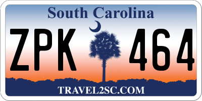 SC license plate ZPK464