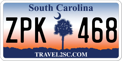 SC license plate ZPK468
