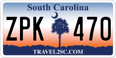 SC license plate ZPK470