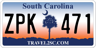 SC license plate ZPK471