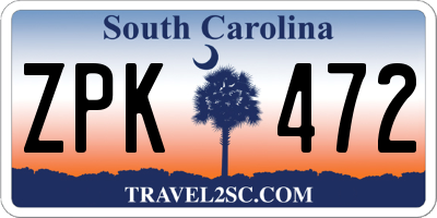 SC license plate ZPK472