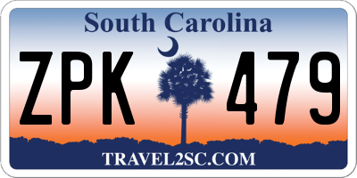 SC license plate ZPK479