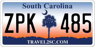 SC license plate ZPK485