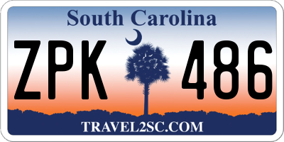 SC license plate ZPK486