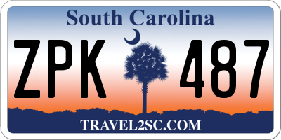 SC license plate ZPK487