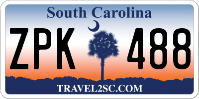 SC license plate ZPK488