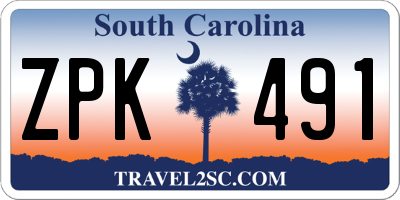 SC license plate ZPK491