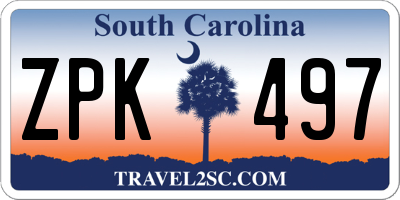 SC license plate ZPK497