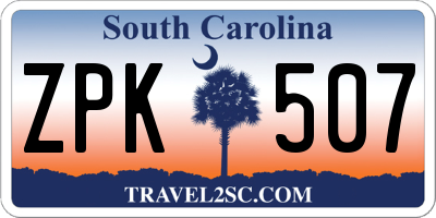 SC license plate ZPK507