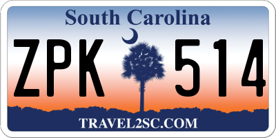 SC license plate ZPK514