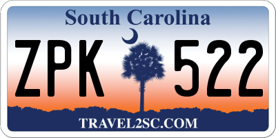 SC license plate ZPK522