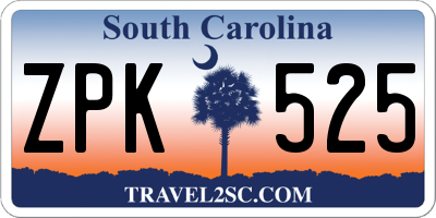 SC license plate ZPK525