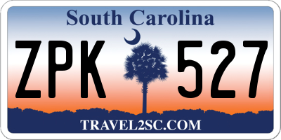 SC license plate ZPK527