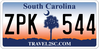 SC license plate ZPK544