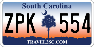 SC license plate ZPK554