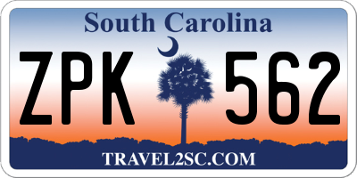 SC license plate ZPK562