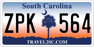 SC license plate ZPK564