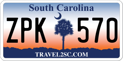 SC license plate ZPK570