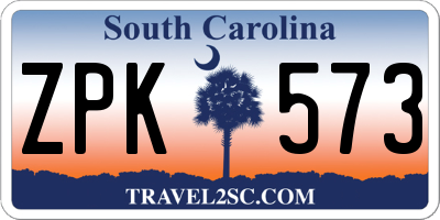 SC license plate ZPK573