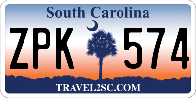 SC license plate ZPK574