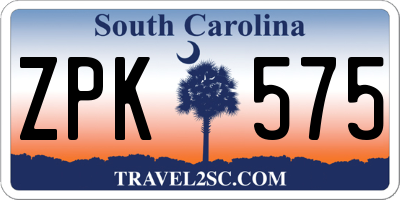 SC license plate ZPK575