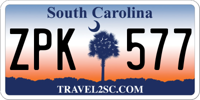 SC license plate ZPK577