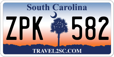 SC license plate ZPK582