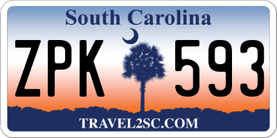 SC license plate ZPK593