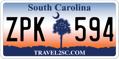 SC license plate ZPK594