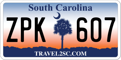 SC license plate ZPK607