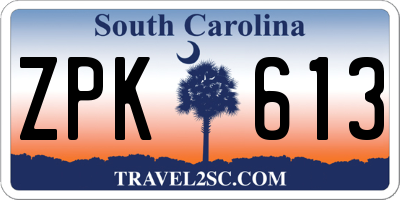 SC license plate ZPK613