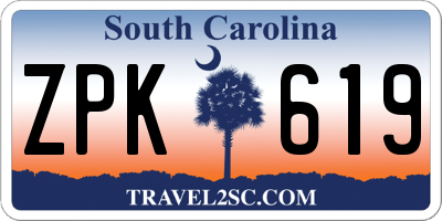 SC license plate ZPK619