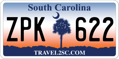 SC license plate ZPK622
