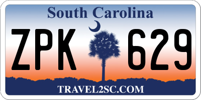 SC license plate ZPK629