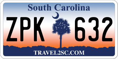 SC license plate ZPK632