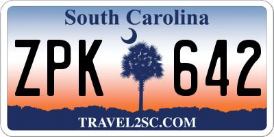SC license plate ZPK642
