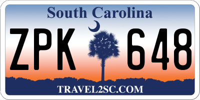 SC license plate ZPK648