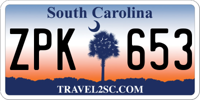 SC license plate ZPK653