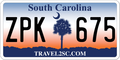 SC license plate ZPK675