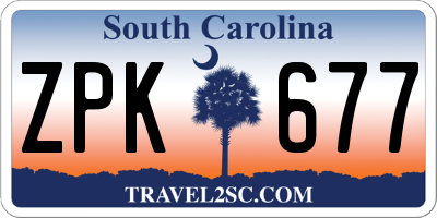 SC license plate ZPK677