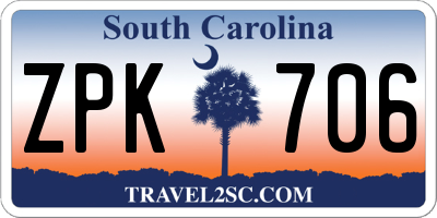 SC license plate ZPK706