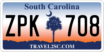 SC license plate ZPK708