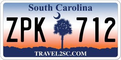SC license plate ZPK712