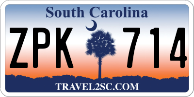 SC license plate ZPK714