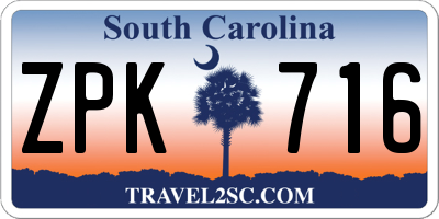 SC license plate ZPK716