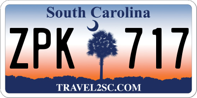 SC license plate ZPK717