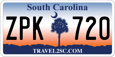 SC license plate ZPK720