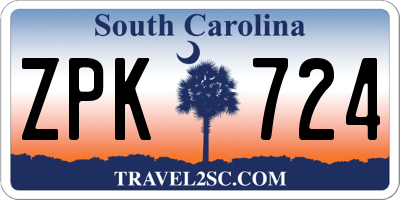 SC license plate ZPK724